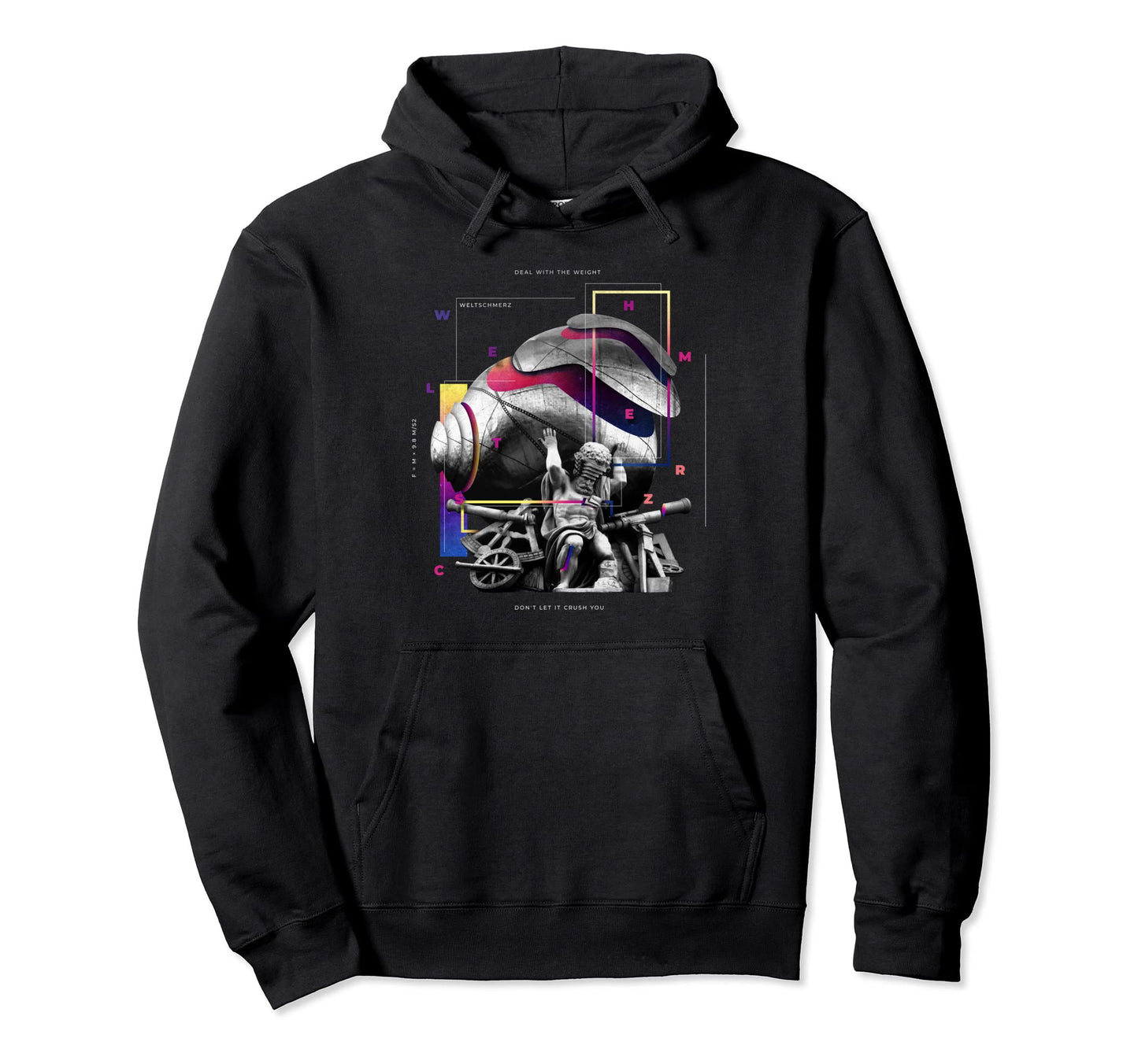 Creative Modern Art Strong Greek Hoodie - Novelty Apparel for Adults - T-Shirt, Sweatshirt, Hoodie
