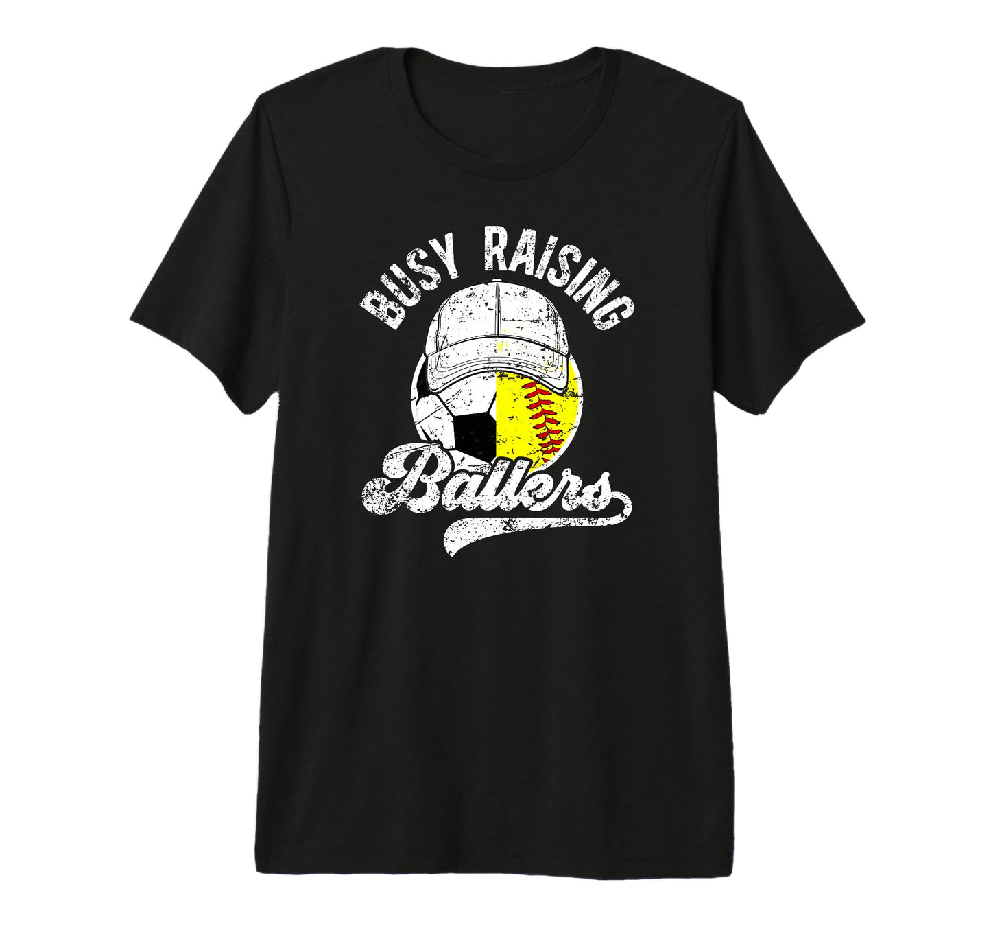Mens Busy Raising Ballers Softball T-Shirt - Custom Art Print for Adults - T-Shirt, Sweatshirt, Hoodie