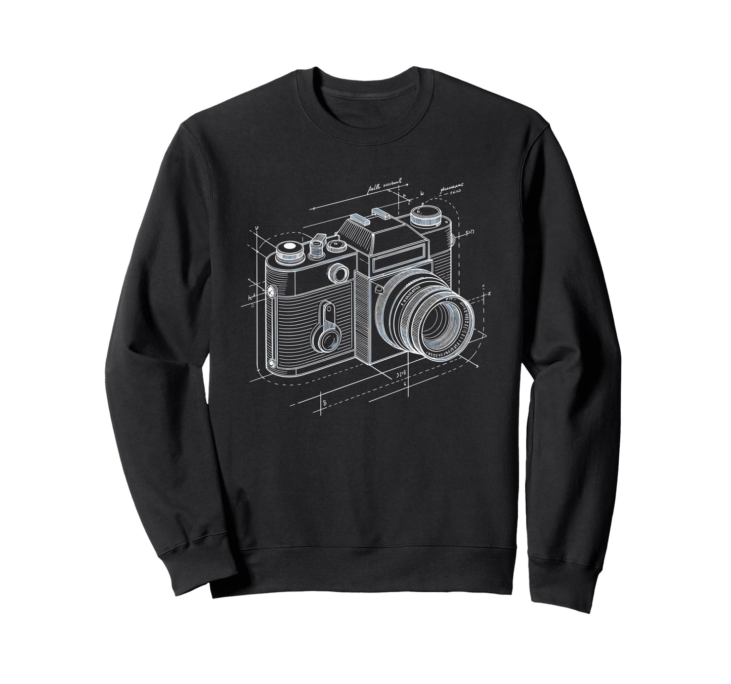Exploded Camera Diagram Schematic Sweatshirt - Novelty Apparel for Adults - T-Shirt, Sweatshirt, Hoodie