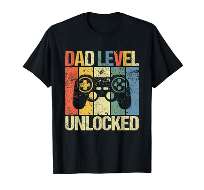 Dad Level Unlocked Gaming Controller T-Shirt - Casual Everyday Wear Unisex - T-Shirt, Sweatshirt, Hoodie