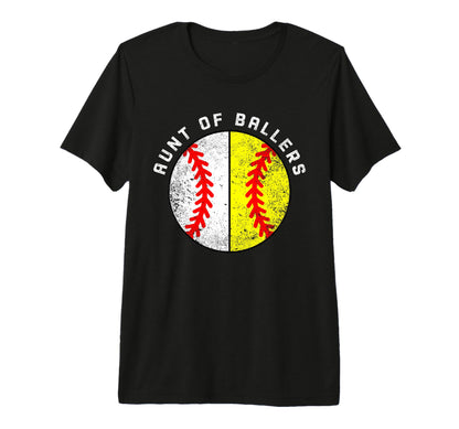 Aunt Ballers Funny Baseball Softball T-Shirt - Trendy Graphic for Adults - T-Shirt, Sweatshirt, Hoodie