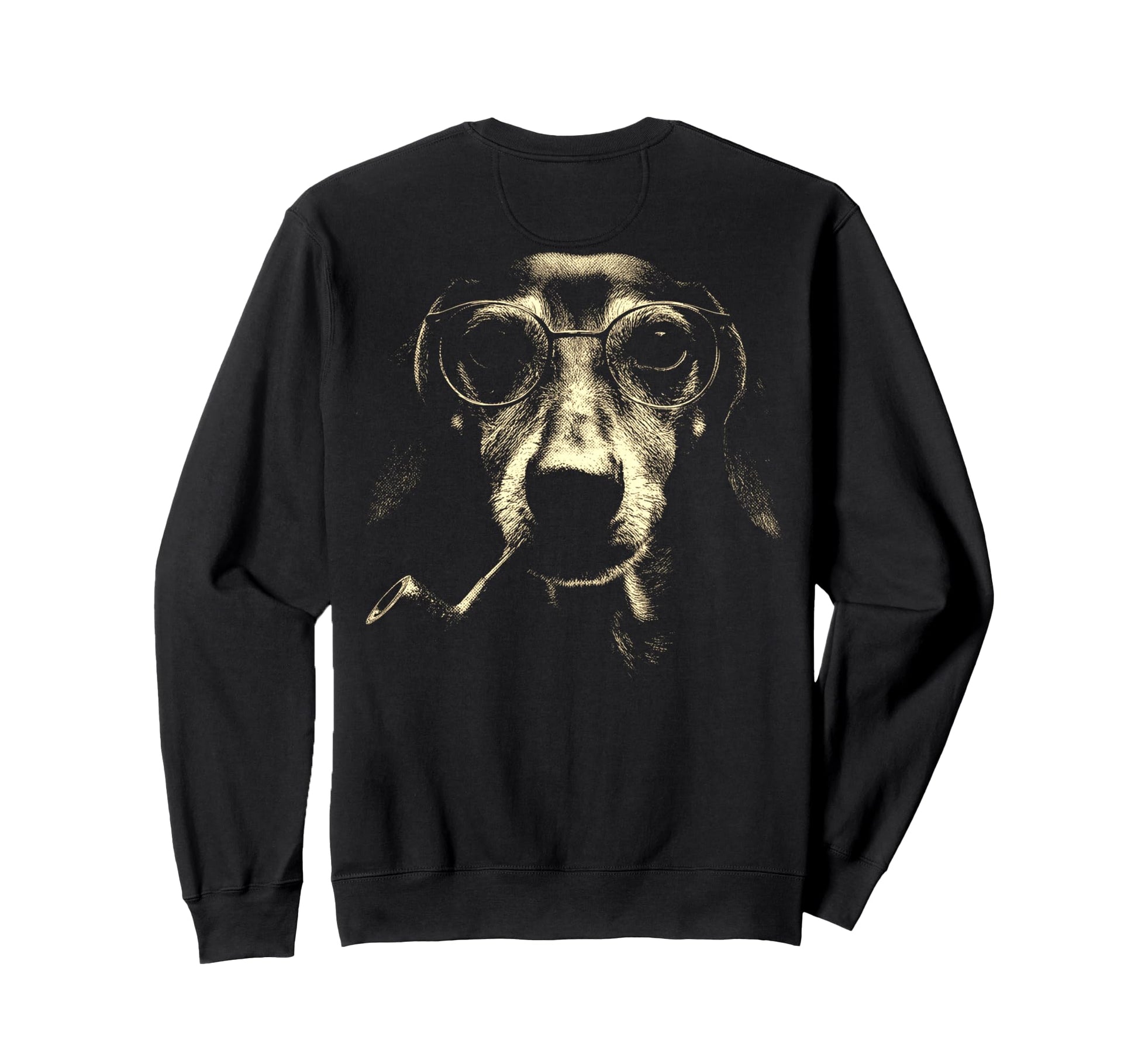 Dachshund Smoking Pipe Grunge Sweatshirt - Aesthetic Graphic Men Women - T-Shirt, Sweatshirt, Hoodie