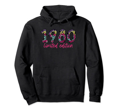 1980 Rainbow Leopard Hoodie - Novelty Apparel Men Women - T-Shirt, Sweatshirt, Hoodie