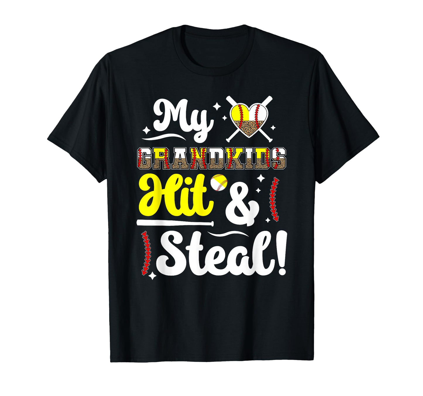 Grandkids Hit Steal Baseball Softball T-Shirt - Trendy Graphic Men Women - T-Shirt, Sweatshirt, Hoodie