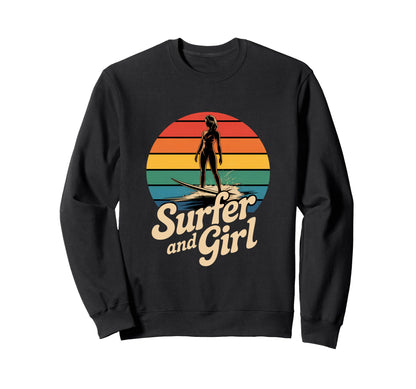 Funny Surfer Rainbow 70S Sweatshirt - Trendy Graphic Men Women - T-Shirt, Sweatshirt, Hoodie