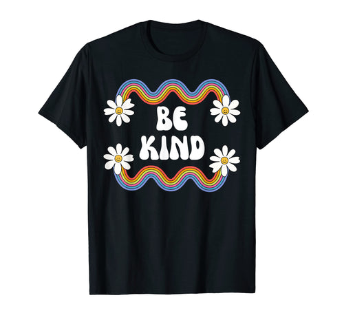 Be Kind Rainbow And Flowers Positive T-Shirt - Minimalist Print Unisex - T-Shirt, Sweatshirt, Hoodie
