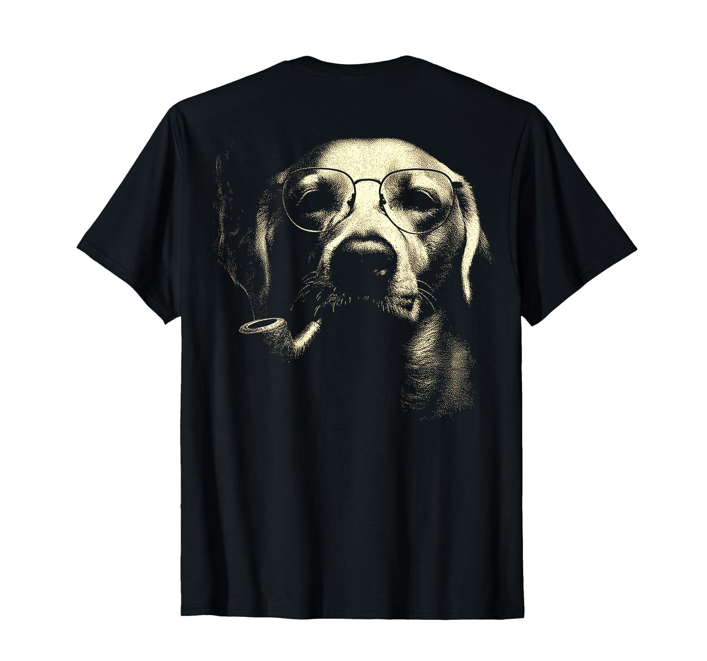 Labrador Retriever Glasses Smoking Pipe T-Shirt - Graphic Print Men Women - T-Shirt, Sweatshirt, Hoodie