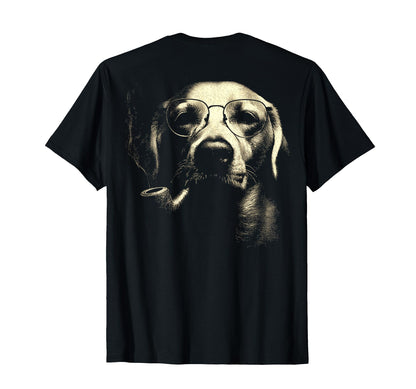 Labrador Retriever Glasses Smoking Pipe T-Shirt - Graphic Print Men Women - T-Shirt, Sweatshirt, Hoodie