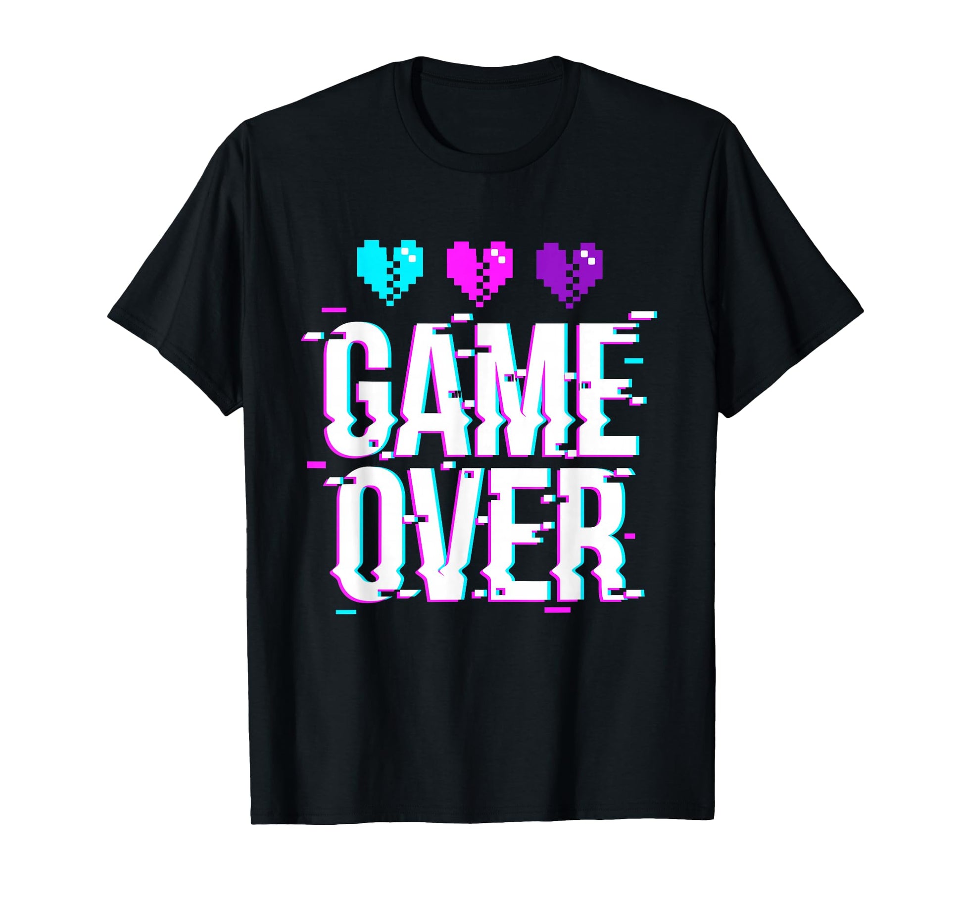 Game Over Pixel Art Glitch Aesthetic T-Shirt - Aesthetic Graphic Unisex - T-Shirt, Sweatshirt, Hoodie
