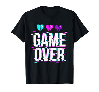 Game Over Pixel Art Glitch Aesthetic T-Shirt - Aesthetic Graphic Unisex - T-Shirt, Sweatshirt, Hoodie