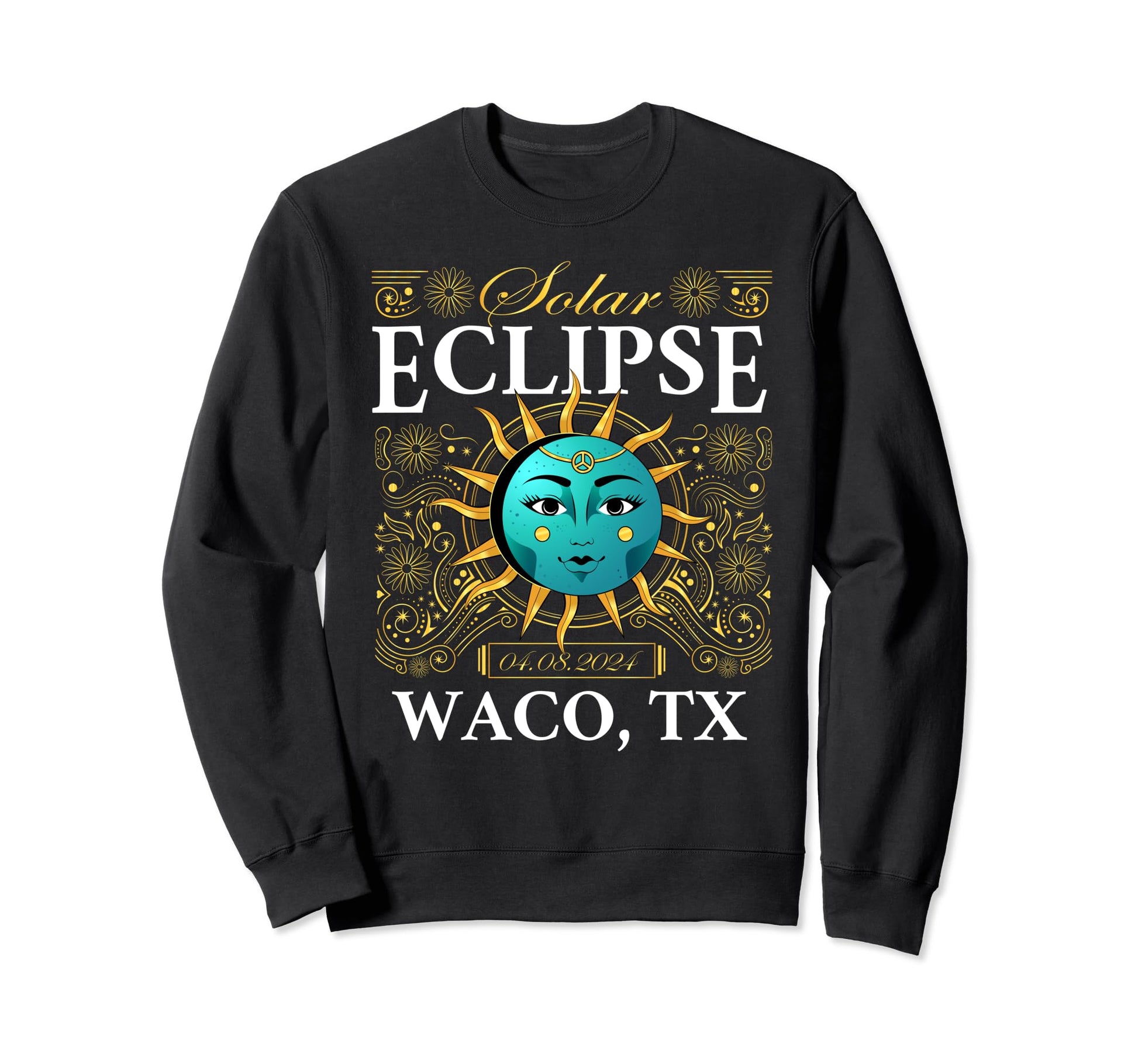 Total Solar Eclipse Waco Tx Texas Sweatshirt - Minimalist Print Men Women - T-Shirt, Sweatshirt, Hoodie