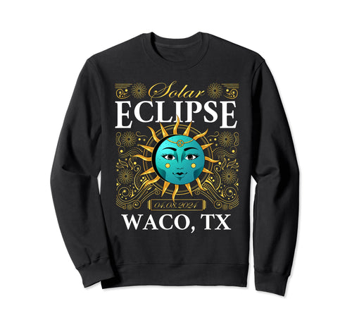 Total Solar Eclipse Waco Tx Texas Sweatshirt - Minimalist Print Men Women - T-Shirt, Sweatshirt, Hoodie