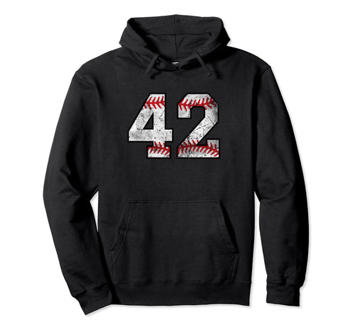 Number 42 Distressed Varsity Number 42 Hoodie - Trendy Graphic for Adults - T-Shirt, Sweatshirt, Hoodie
