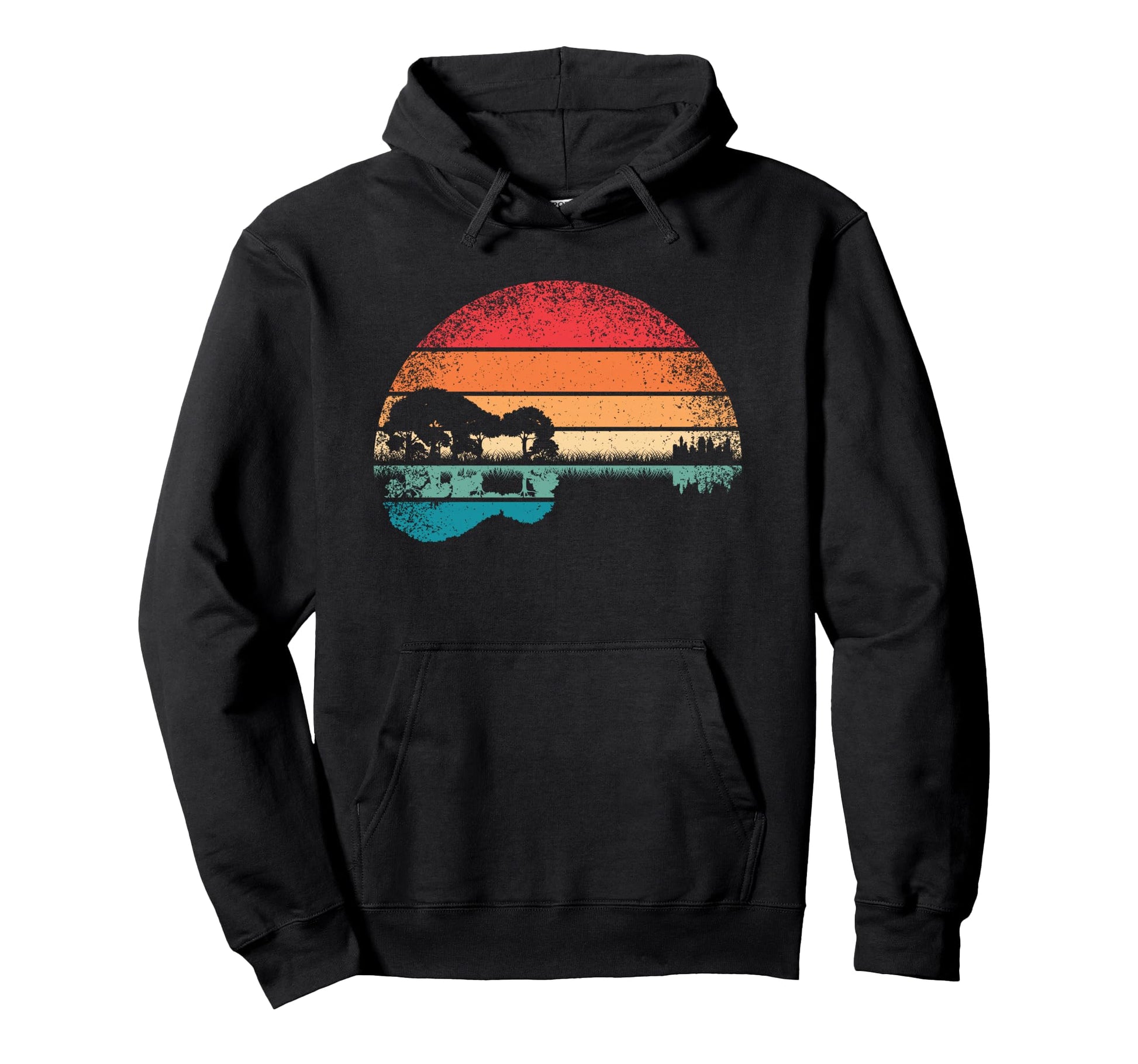 Acoustic Guitar Lake Guitarist Music Hoodie - Fun Novelty Design Unisex - T-Shirt, Sweatshirt, Hoodie