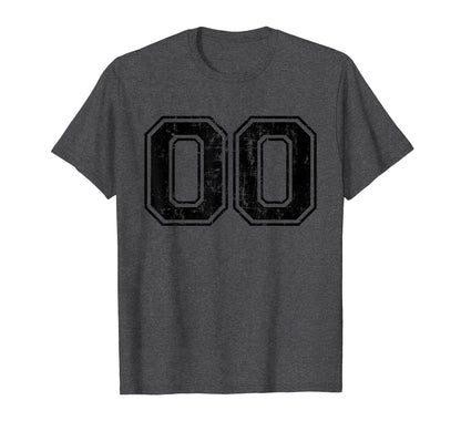 Number 00 Double Zero Varsity Distressed T-Shirt - Graphic Print Unisex - T-Shirt, Sweatshirt, Hoodie