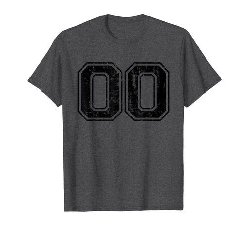 Number 00 Double Zero Varsity Distressed T-Shirt - Graphic Print Unisex - T-Shirt, Sweatshirt, Hoodie