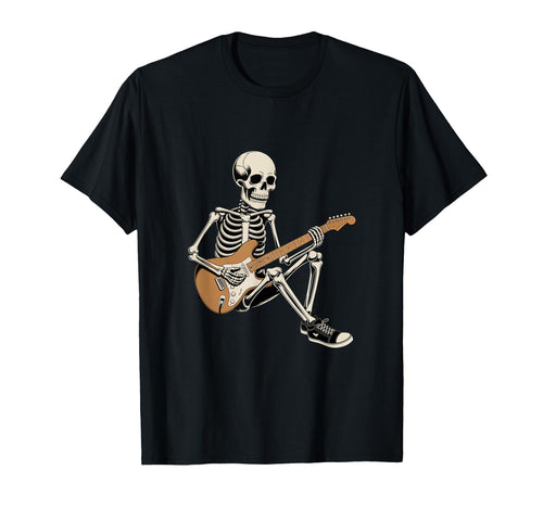 Rock Skeleton Playing Electric Guitar T-Shirt - Trendy Graphic Men Women - T-Shirt, Sweatshirt, Hoodie