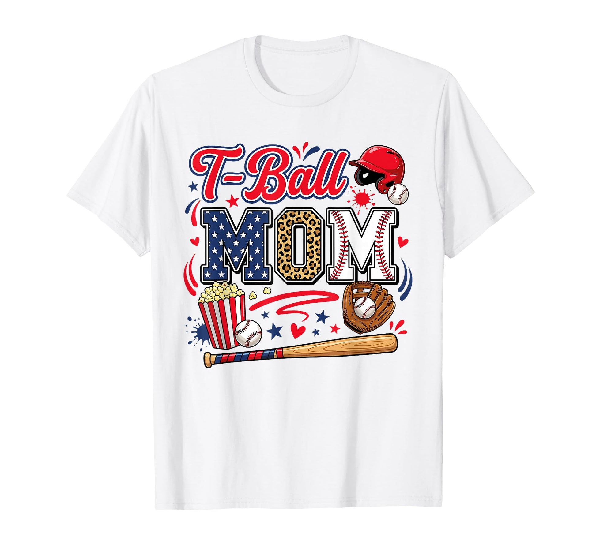 Ball Sport Patriotic T Ball Mom Sports T-Shirt - Trendy Graphic for Adults - T-Shirt, Sweatshirt, Hoodie