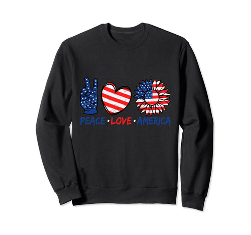 Fourth July Red White Blue America Sweatshirt - Graphic Print Unisex - T-Shirt, Sweatshirt, Hoodie