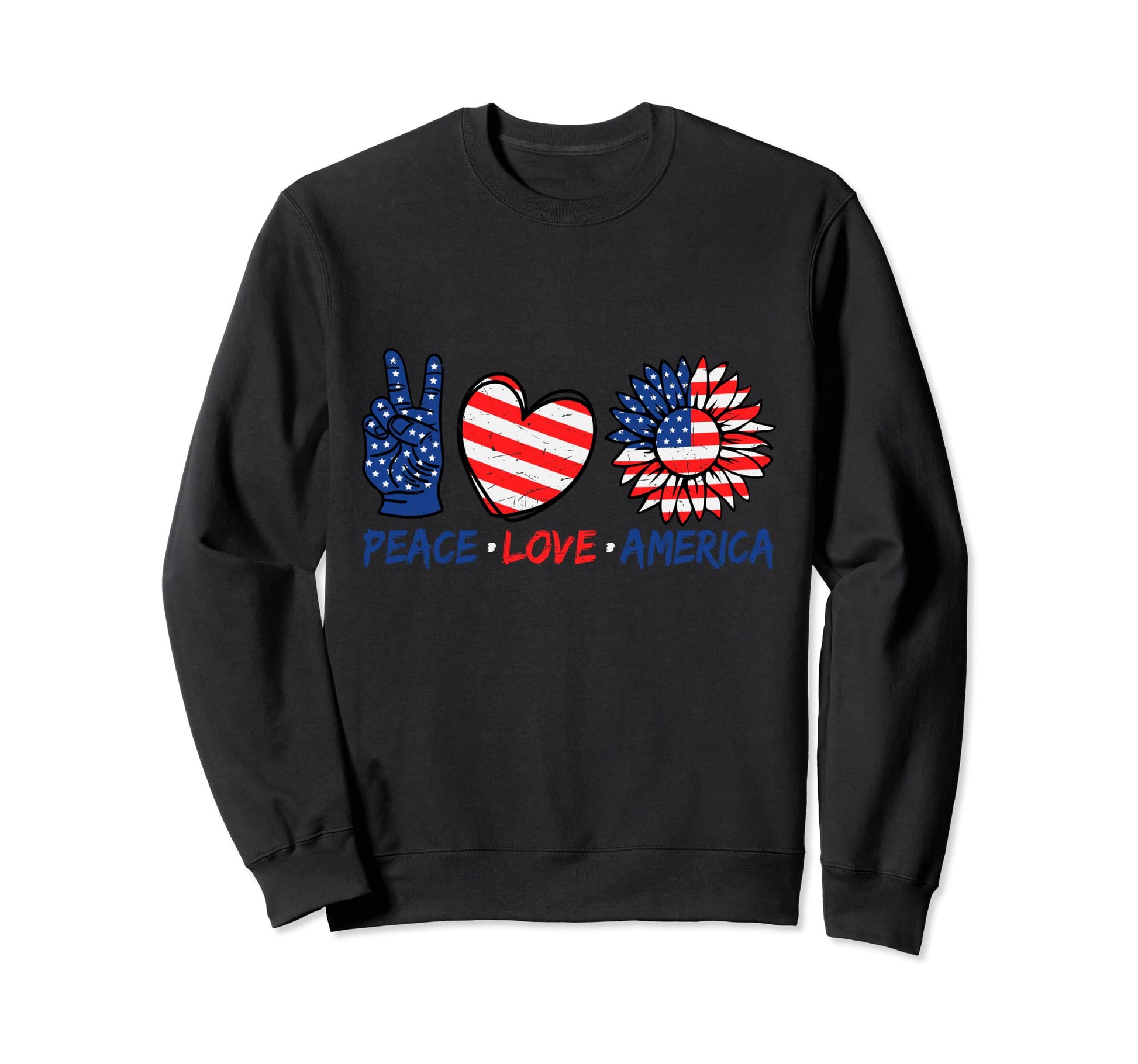 Fourth July Red White Blue America Sweatshirt - Custom Art Print Men Women - T-Shirt, Sweatshirt, Hoodie