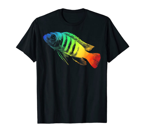 Afra Cichlid Colorful Rainbow T-Shirt - Trendy Graphic Men Women - T-Shirt, Sweatshirt, Hoodie