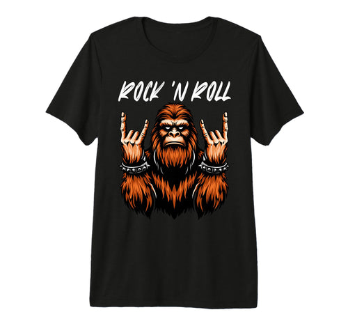 Rock N Roll Bigfoot Sasquatch Yeti T-Shirt - Novelty Apparel Men Women - T-Shirt, Sweatshirt, Hoodie