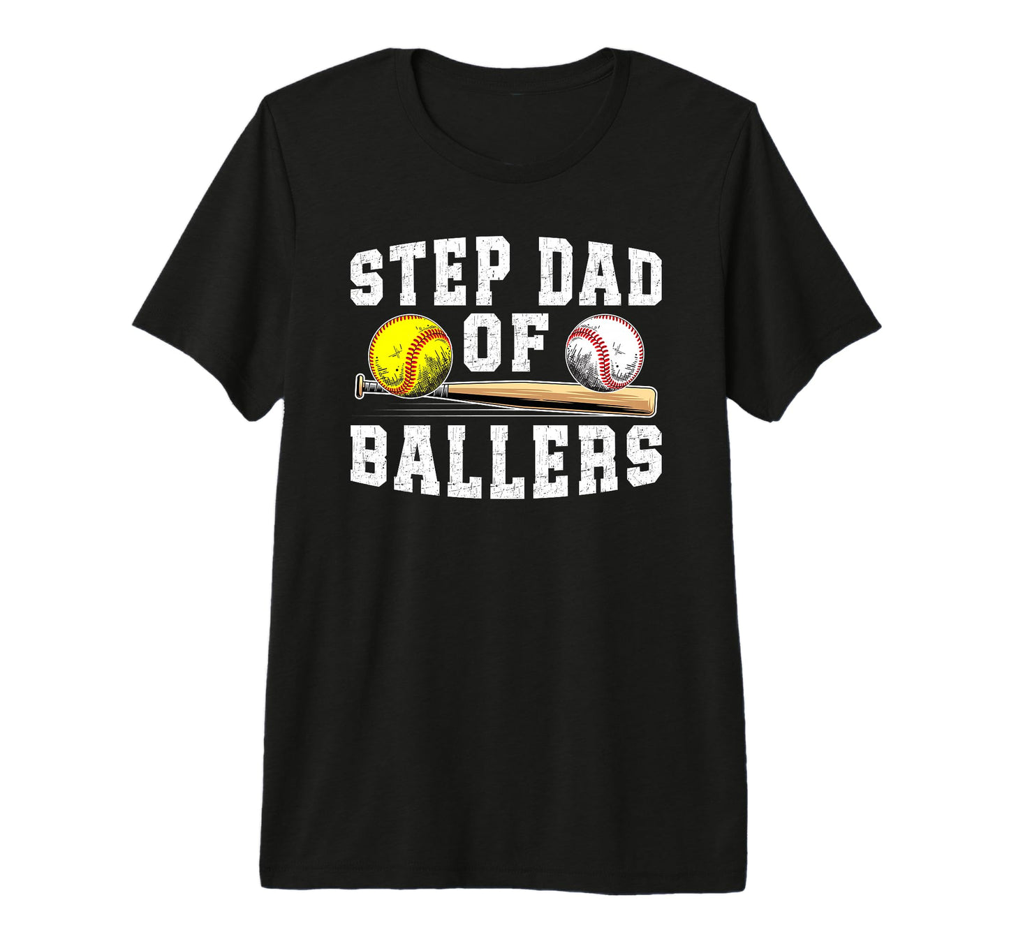 Mens Step Dad Ballers Baseball Softball T-Shirt - Novelty Apparel Unisex - T-Shirt, Sweatshirt, Hoodie