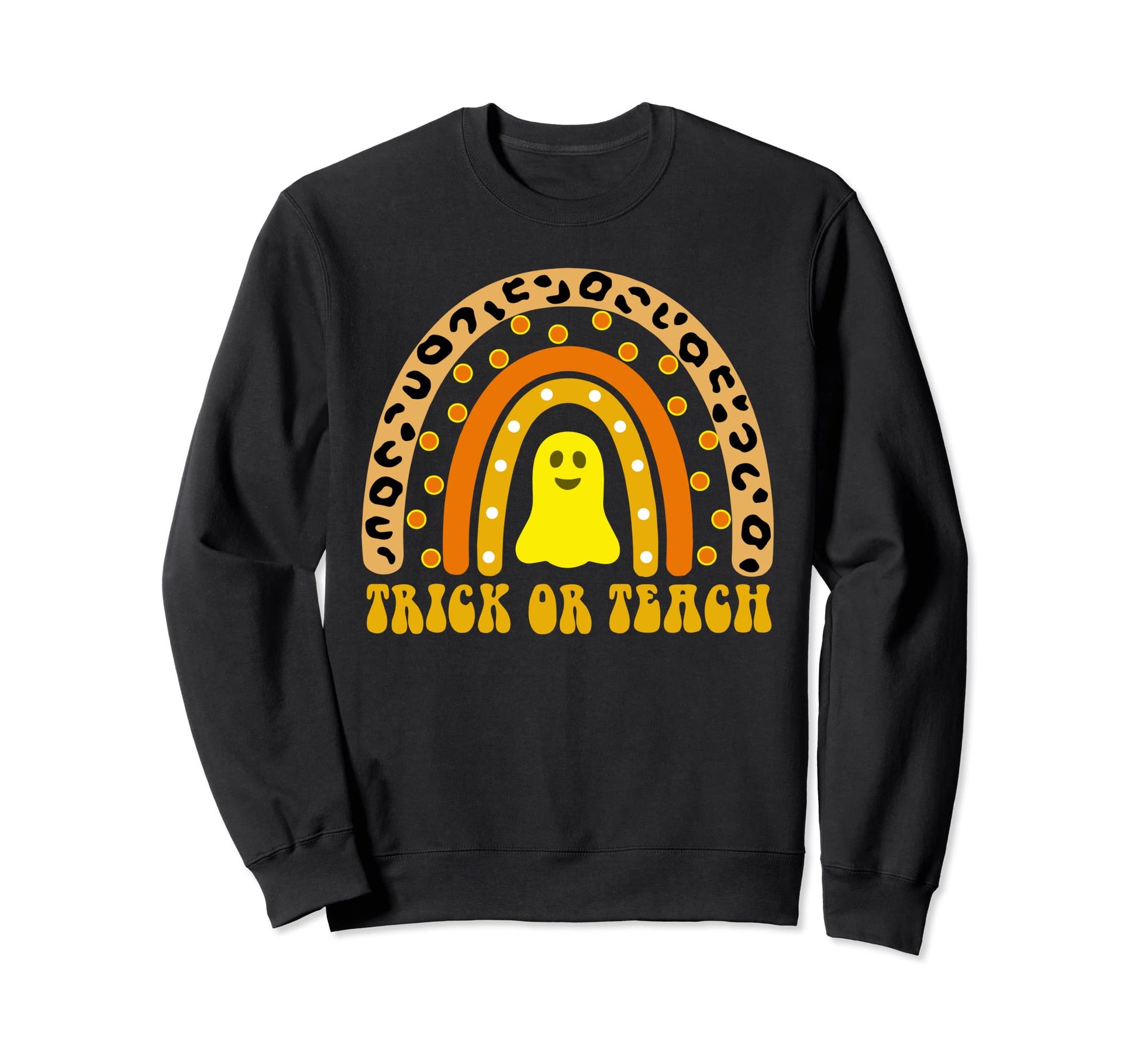 Trick Or Teach Ghost Rainbow Sweatshirt - Unique Graphic for Adults - T-Shirt, Sweatshirt, Hoodie