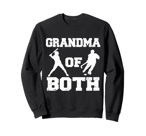 Grandma Both Funny Baseball Hockey Sweatshirt - Trendy Graphic for Adults - T-Shirt, Sweatshirt, Hoodie
