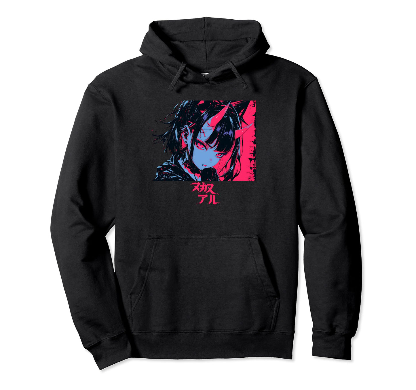Goth Grunge Demon Anime Waifu Horror Hoodie - Trendy Graphic for Adults - T-Shirt, Sweatshirt, Hoodie
