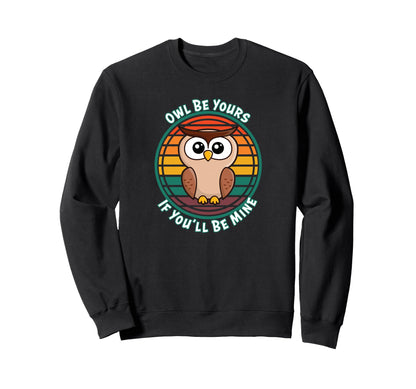 Cartoon Owl W Big Eyes Rainbow Sweatshirt - Fun Novelty Design Unisex - T-Shirt, Sweatshirt, Hoodie
