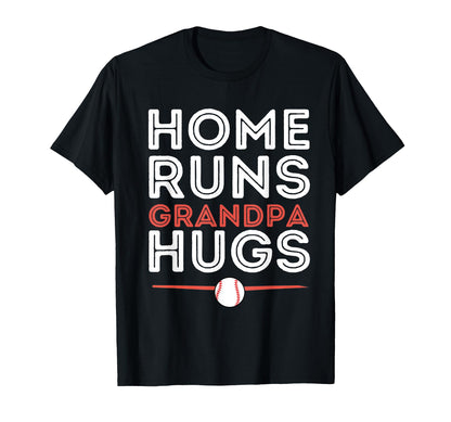 Baseball Homeruns Grandpa Hugs Family T-Shirt - Unique Graphic Unisex - T-Shirt, Sweatshirt, Hoodie