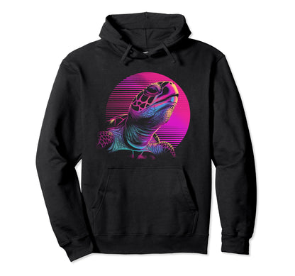 Turtle Vaporwave Aesthetic Hoodie - Casual Everyday Wear for Adults - T-Shirt, Sweatshirt, Hoodie