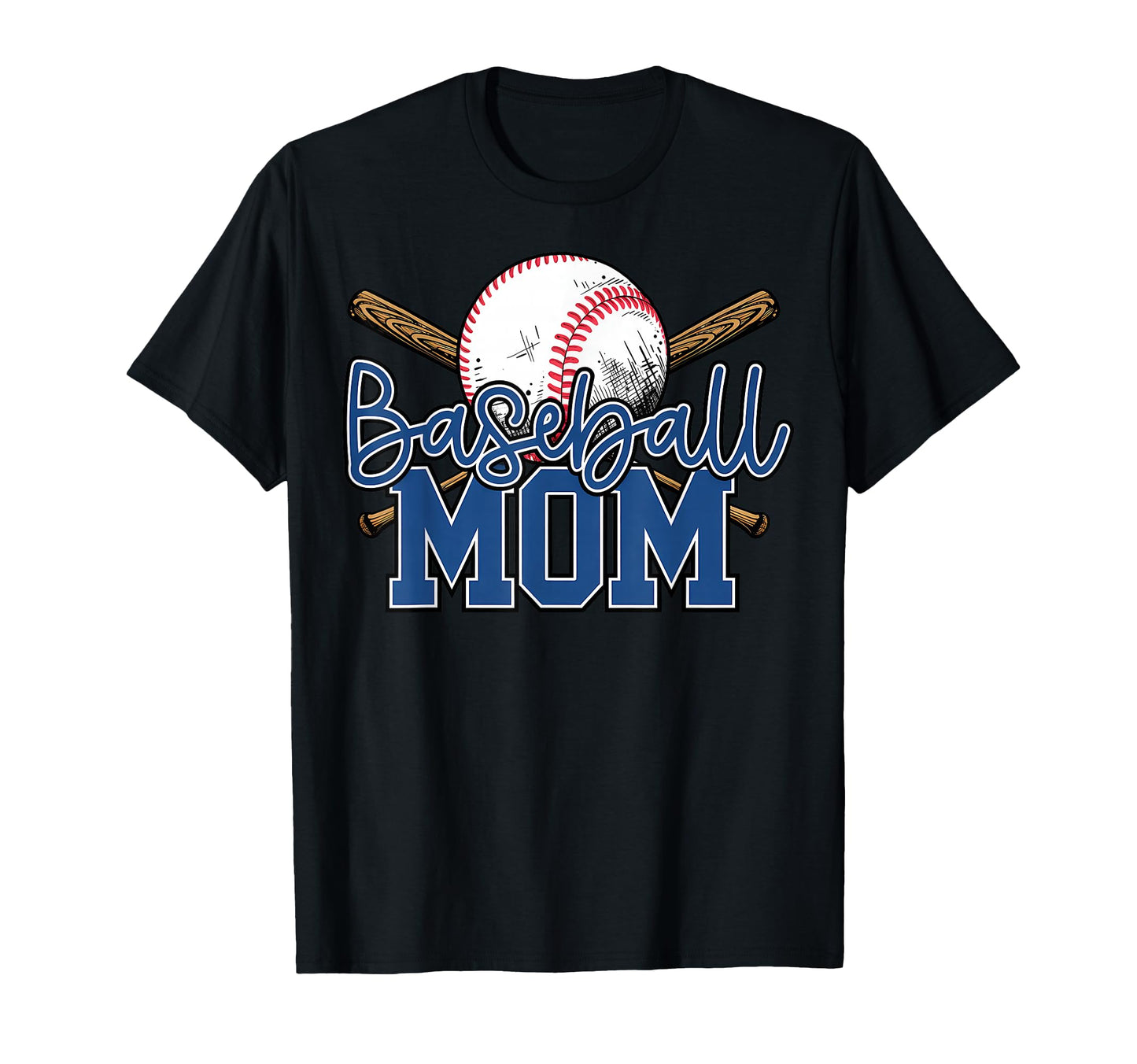 Baseball Mom Baseball Heart Mothers Day T-Shirt - Graphic Print for Adults - T-Shirt, Sweatshirt, Hoodie