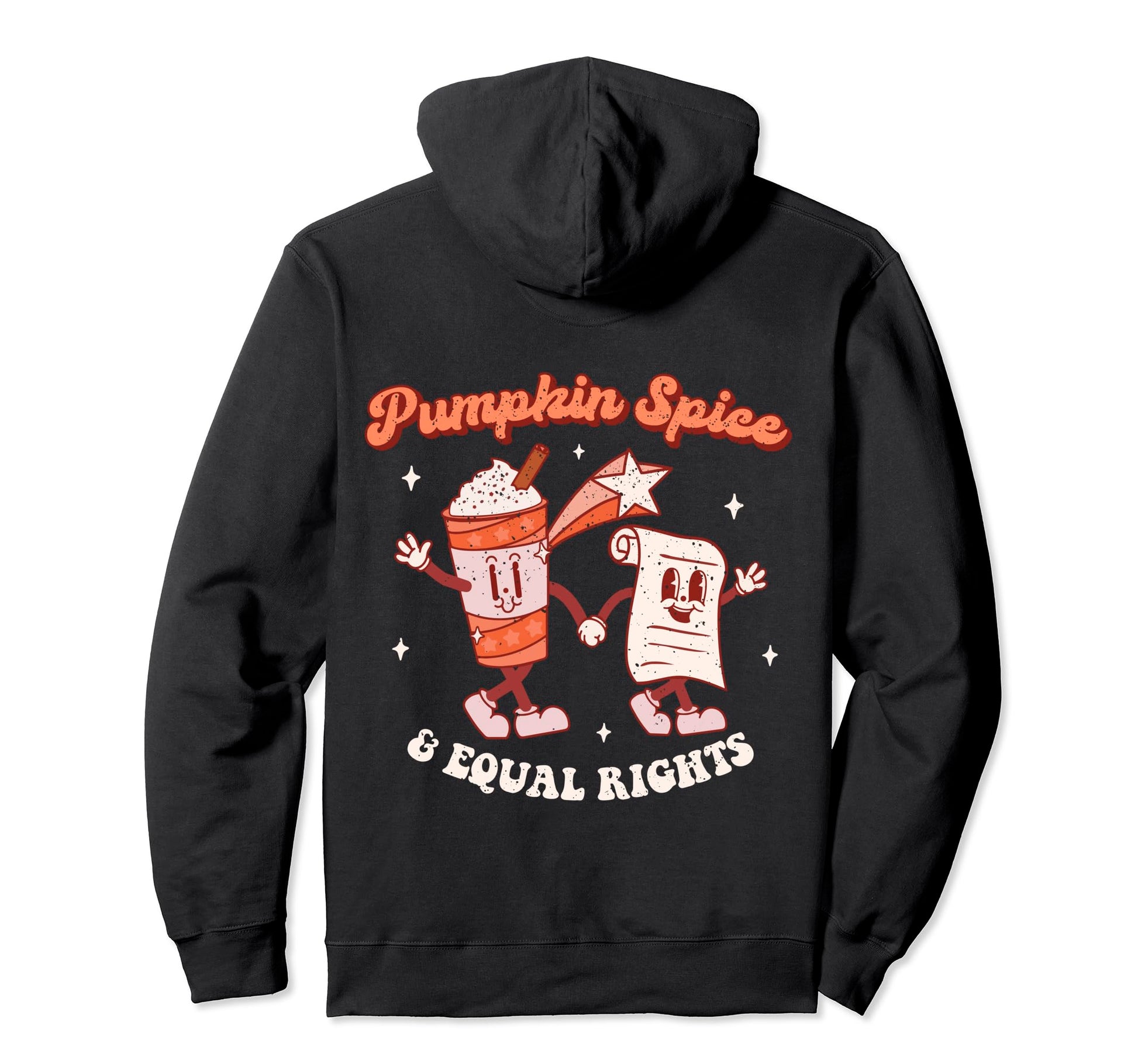 Pumpkin Spice Equal Rights Groovy Fall Hoodie - Unique Graphic Unisex - T-Shirt, Sweatshirt, Hoodie