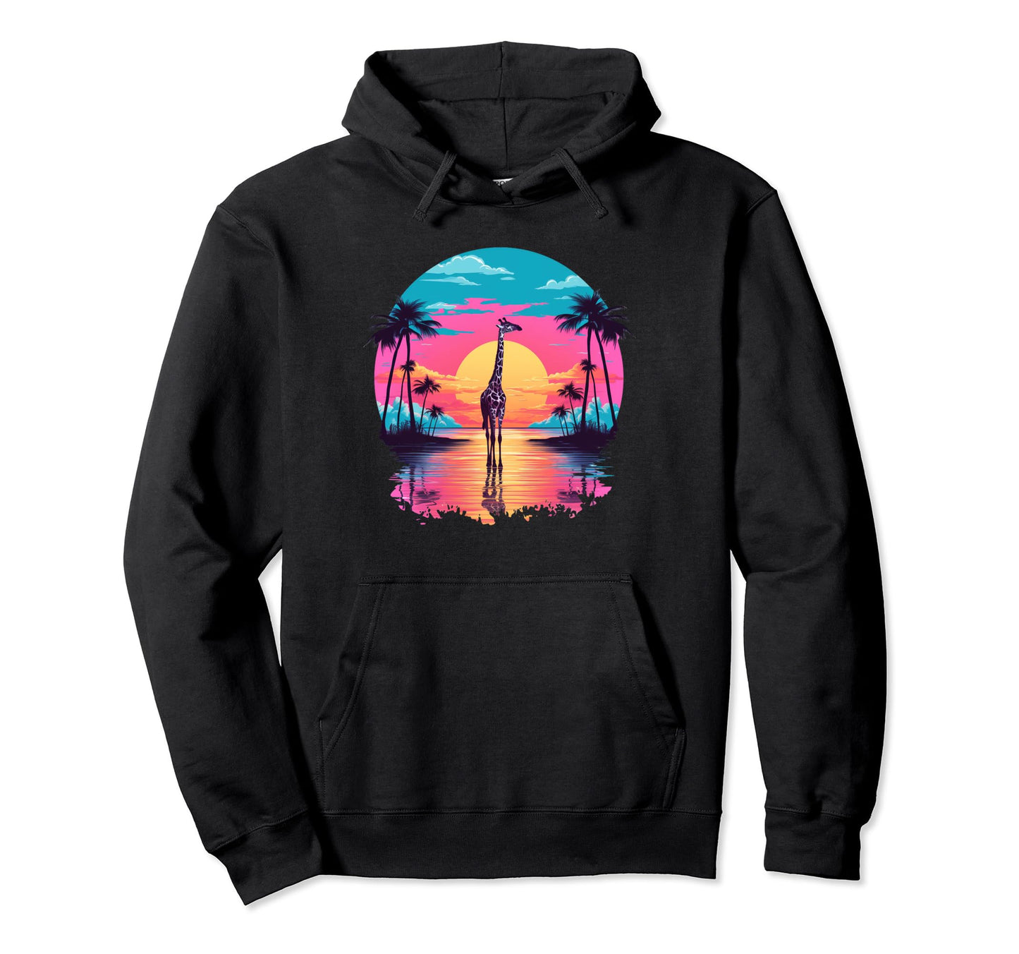 Vaporwave Giraffe I Aesthetic Giraffe Hoodie - Aesthetic Graphic Men Women - T-Shirt, Sweatshirt, Hoodie