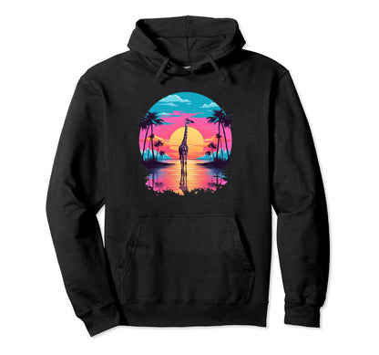Vaporwave Giraffe I Aesthetic Giraffe Hoodie - Aesthetic Graphic Men Women - T-Shirt, Sweatshirt, Hoodie