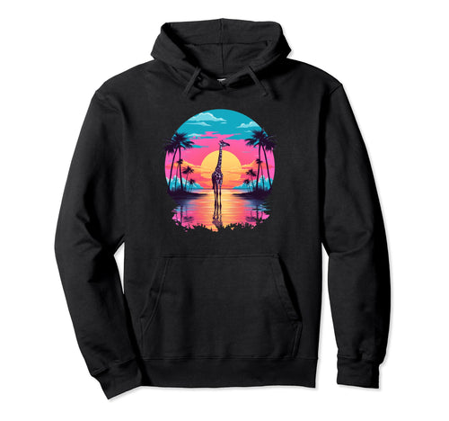 Vaporwave Giraffe I Aesthetic Giraffe Hoodie - Aesthetic Graphic Men Women - T-Shirt, Sweatshirt, Hoodie