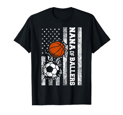 Nana Ballers Funny Usa Flag Soccer T-Shirt - Fun Novelty Design Men Women - T-Shirt, Sweatshirt, Hoodie