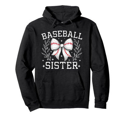 Coquette Bow Baseball Sister Game Hoodie - Casual Everyday Wear Men Women - T-Shirt, Sweatshirt, Hoodie