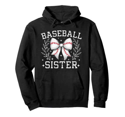 Coquette Bow Baseball Sister Game Hoodie - Casual Everyday Wear Men Women - T-Shirt, Sweatshirt, Hoodie