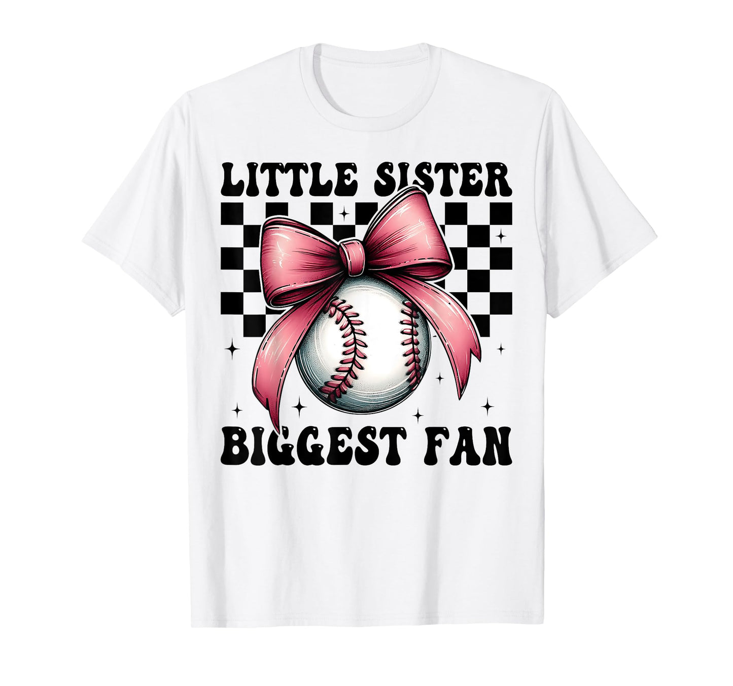 Baseball Sister Coquette Bow Little T-Shirt - Novelty Apparel for Adults - T-Shirt, Sweatshirt, Hoodie