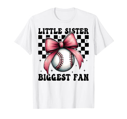 Baseball Sister Coquette Bow Little T-Shirt - Novelty Apparel for Adults - T-Shirt, Sweatshirt, Hoodie
