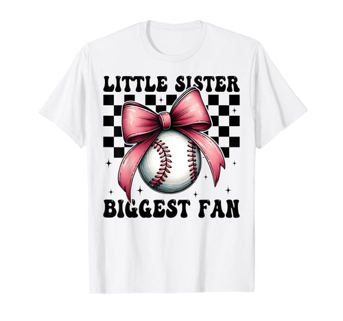 Baseball Sister Coquette Bow Little T-Shirt - Novelty Apparel for Adults - T-Shirt, Sweatshirt, Hoodie