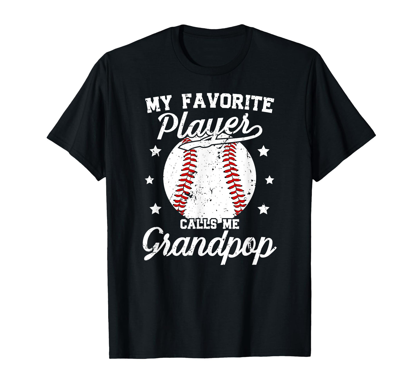 My Favorite Baseball Player Grandpop T-Shirt - Custom Art Print for Adults - T-Shirt, Sweatshirt, Hoodie