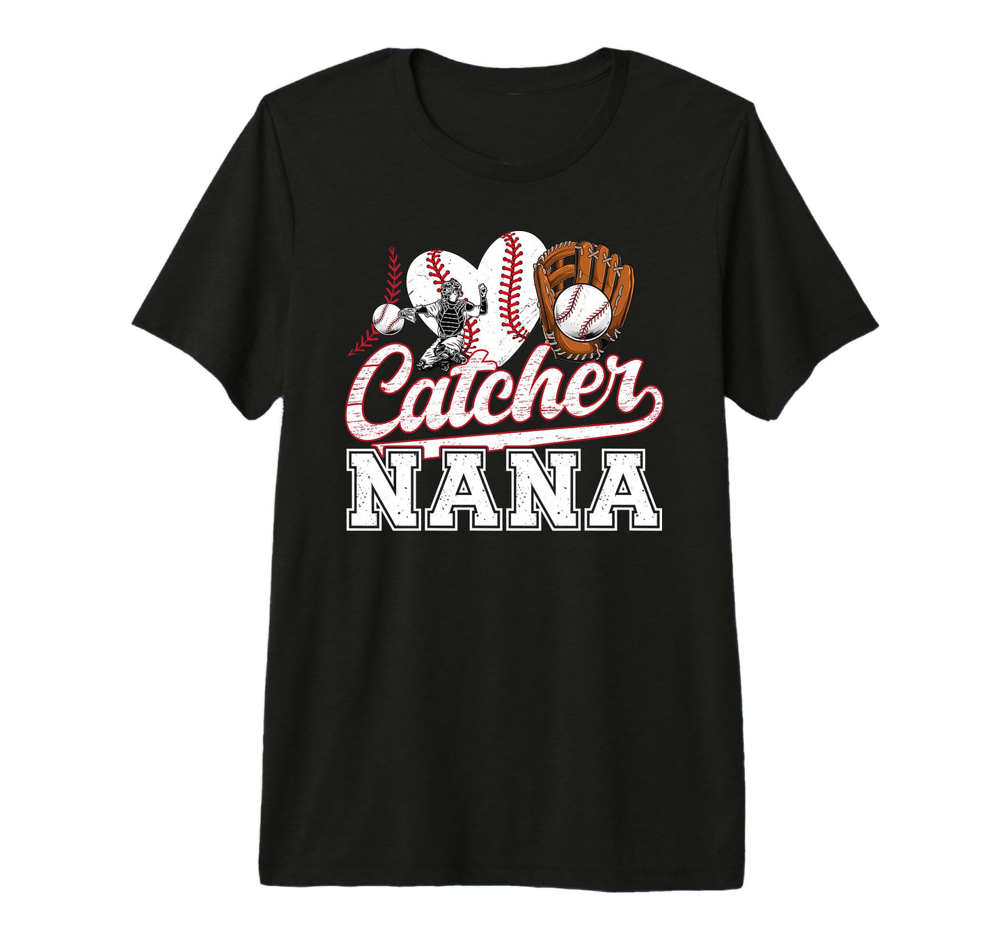 Baseball Catcher Nana Grandma Nana T-Shirt - Aesthetic Graphic Unisex - T-Shirt, Sweatshirt, Hoodie