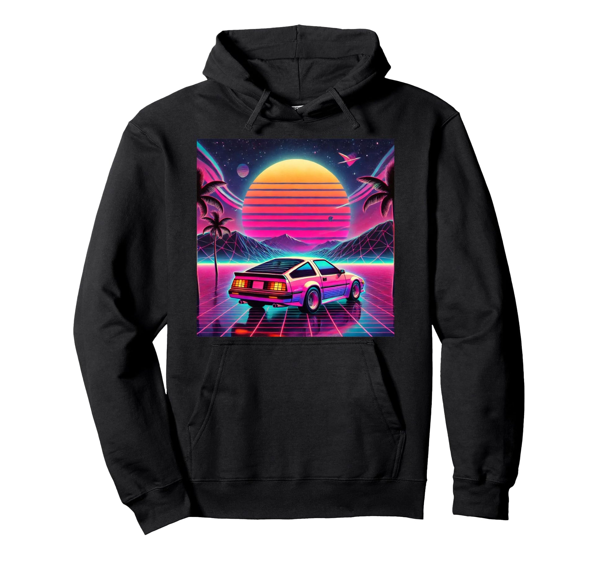 Outrun Synthwave Vaporwave Aesthetic Hoodie - Trendy Graphic for Adults - T-Shirt, Sweatshirt, Hoodie