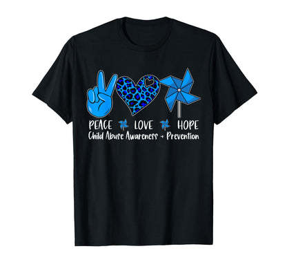 Peace Hope Love Child Abuse Awareness T-Shirt - Aesthetic Graphic Unisex - T-Shirt, Sweatshirt, Hoodie
