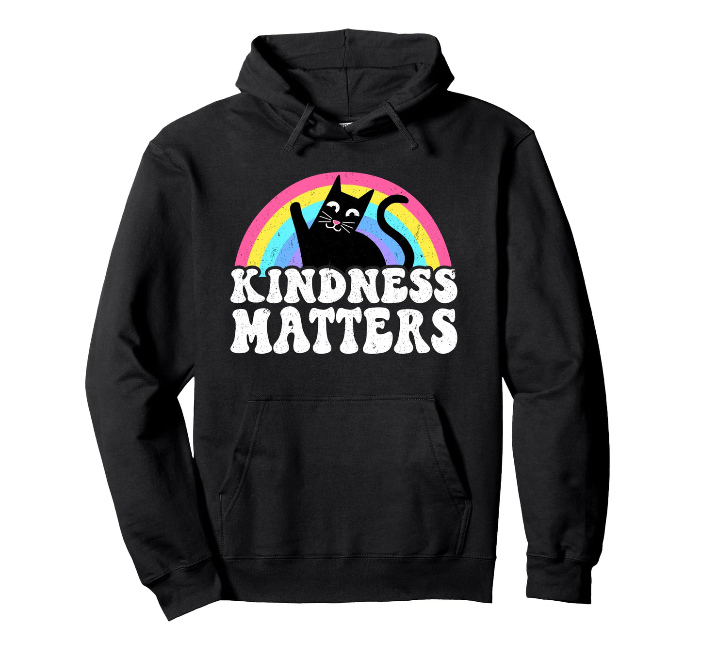 Cat Anti Bullying Rainbow Kindness Hoodie - Trendy Graphic for Adults - T-Shirt, Sweatshirt, Hoodie