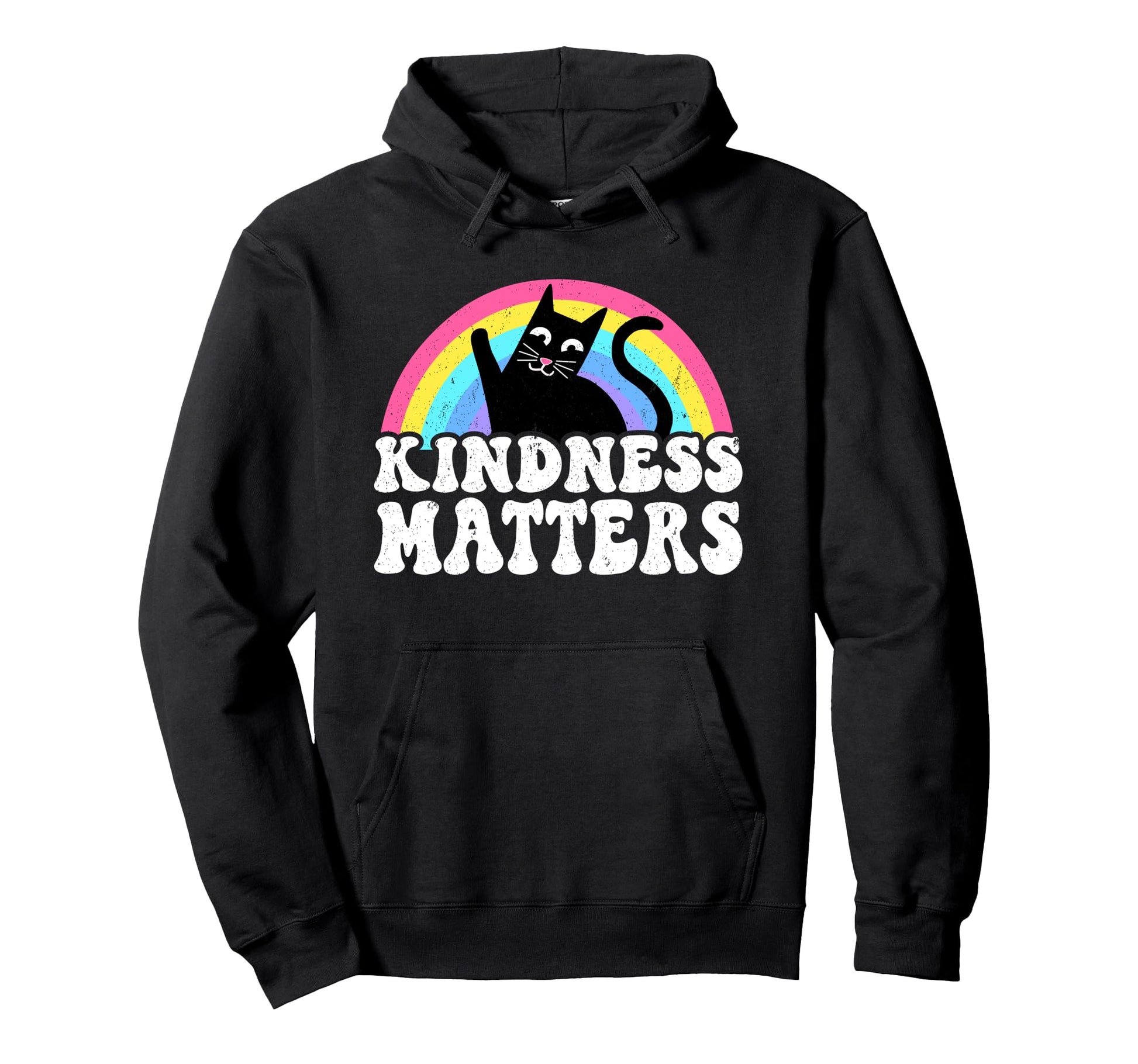 Cat Anti Bullying Rainbow Kindness Hoodie - Trendy Graphic for Adults - T-Shirt, Sweatshirt, Hoodie